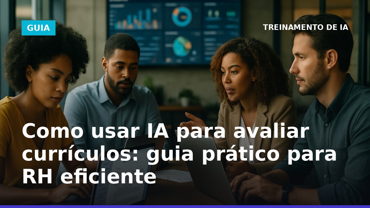 Equipe de RH avaliando currículos com IA em escritório brasileiro moderno