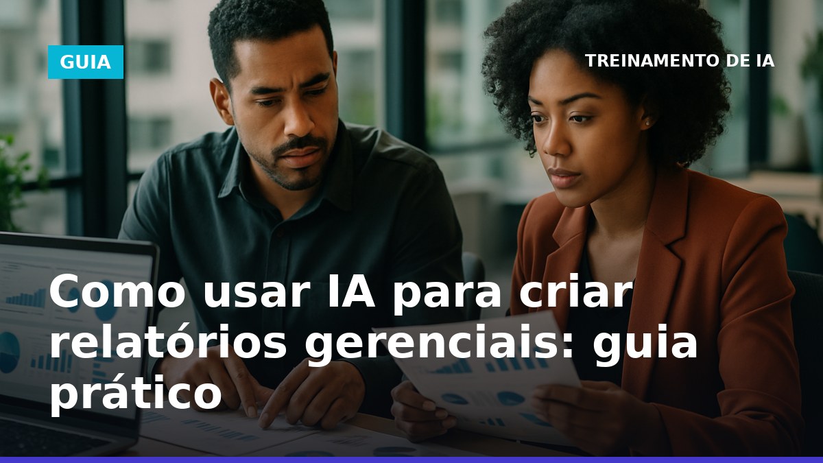 Profissionais brasileiros analisando relatórios gerenciais com dashboards de IA em escritório