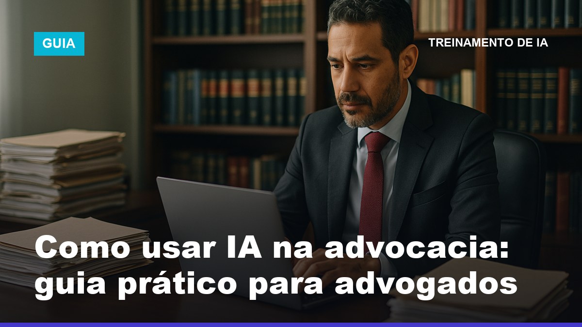 Advogado brasileiro usando IA no escritório para elaborar petição, demonstrando IA para advogados na prática